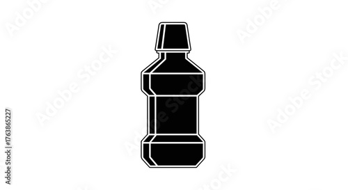 Mouthwash Bottle Silhouette Dental Hygiene and Oral Care.