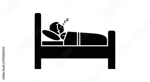 Person Sleeping Peacefully in Bed Resting and Dreaming.