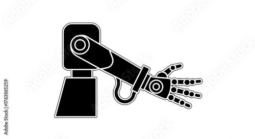 Robotic Arm Illustration Depicting Automation and Technological Advancements.