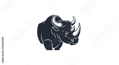 Silhouette of a rhinoceros a powerful and majestic creature.