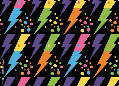 A simple, childlike hand‑drawn seamless pattern featuring a random, colorful scribble backdrop with swirls, bundles, and dots, creating a fun, abstract doodle‑style background