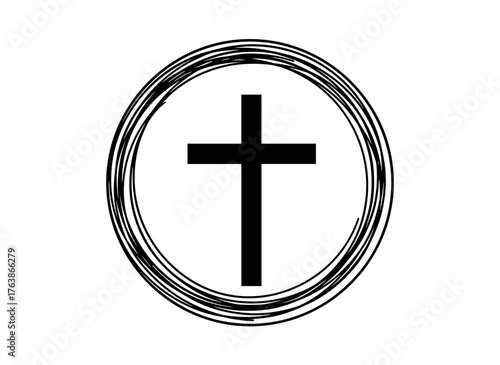 Cross: design for Easter, baptism, christening, cards, paper, invitations, scrapbooking, textiles, wrapping; Christian cross; funeral cross
