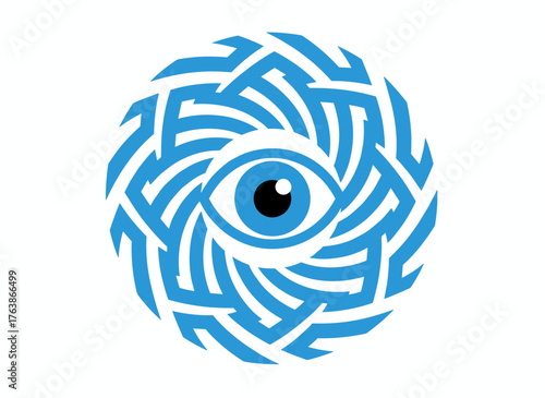 Modern Turkish eye design: a vector illustration of the Greek evil eye, symbolizing protection, crafted in glass as the Nazar Boncugu amulet and talisman against the evil eye