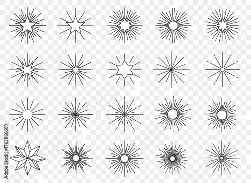 Sparkle Star Icon Set includes various stars, constellations, and galaxies, part of the Sparkles and Stars Collection