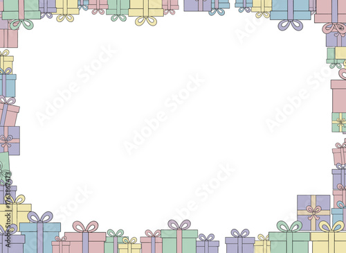 Celebrate birthdays and Christmas with bows, ribbons, and a stack of colorful wrapped gift boxes on a white background, all part of a sale and shopping spree