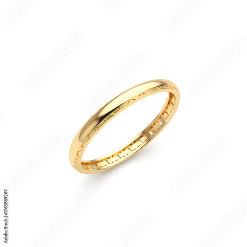 Gold Bracelet on White Background