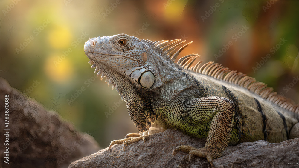 Obraz premium iguana on a tree
