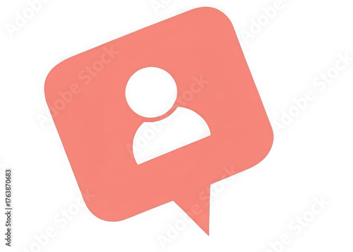 Photorealistic red map pin shape with user icon for location and social media sharing isolated on transparent background
