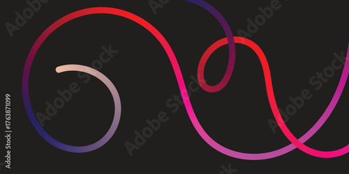 Dynamic gradient ribbons weave a vibrant, modern abstract pattern across a dark, sophisticated background, perfect for design inspiration.