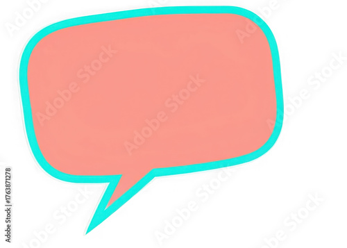 Cartoonish speech bubble with bold outline for communication and ideas isolated on transparent background