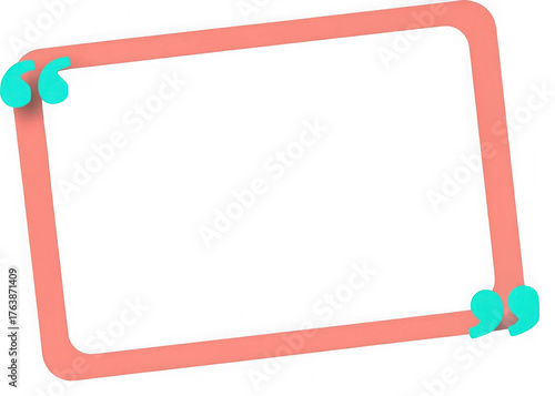 Clean rectangular quote box design element with clip corners for presentations and graphics isolated on transparent background