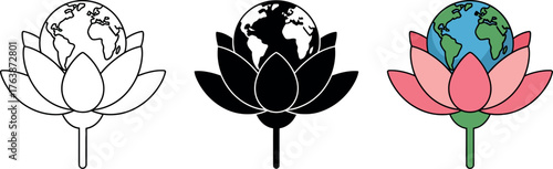 Earth in Bloom A Symbol of Global Sustainability with Earth Day message