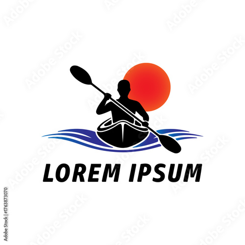 Canoe sport graphic for use as a template for flyer or for use in web design.