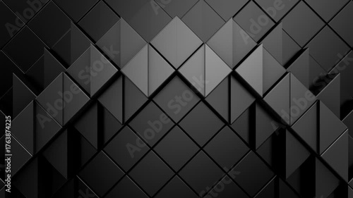 Triangles Form a Wave. Abstract motion, two color, 3d rendering, 4k resolution
