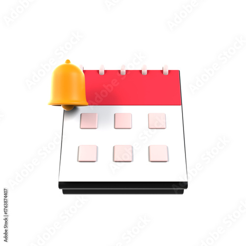 reminder calendar event 3d icon illustration