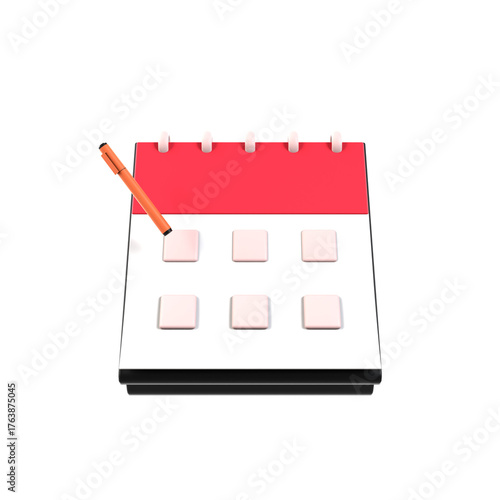 schedule planner calendar event 3d icon illustration