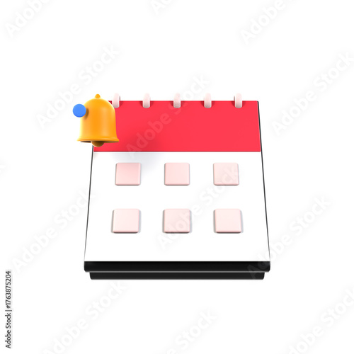 notifications calendar event 3d icon illustration
