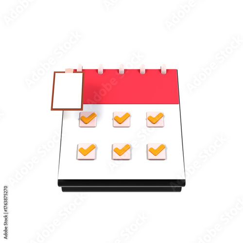to do list calendar event 3d icon illustration