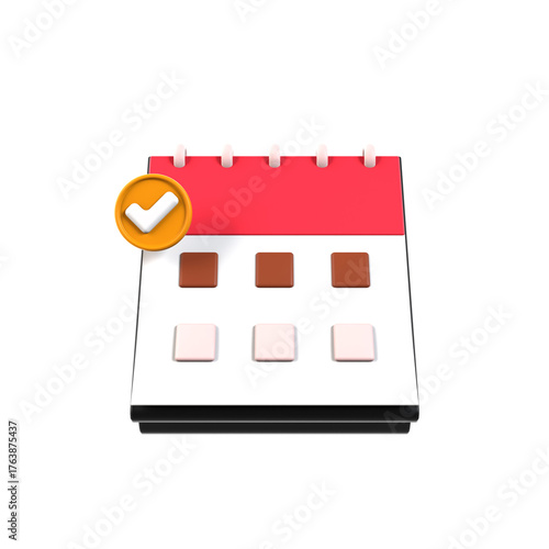 weekly calendar event 3d icon illustration