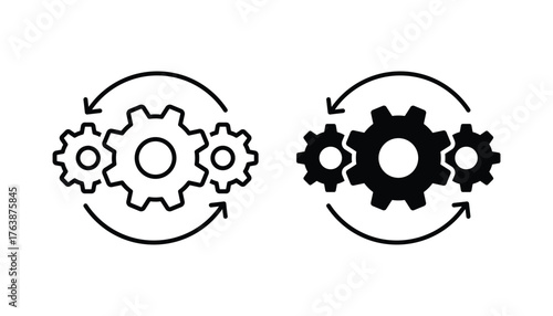 Operations icon. Operation line and solid vector icon simple black style, illustration.