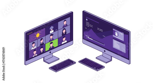 Streamlined Digital Workflow: Modern Minimalist Graphic for Business Efficiency and SaaS Solutions
