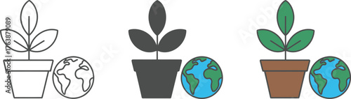 Sustainable Future Growing Plant with Earth Symbolizing Environmental Responsibility and Global Awareness