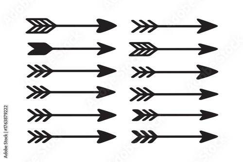 Bohemian Vertical Arrow Set - Hand Drawn Vector