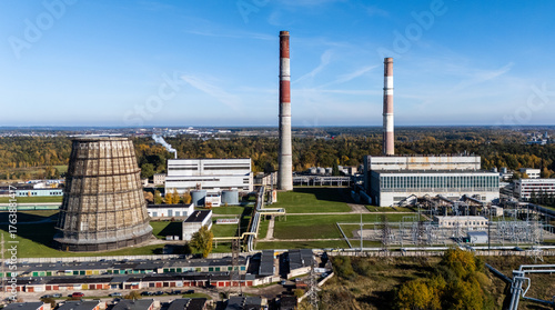 Kaunas Thermal Power Plant aerial view, Lithuania