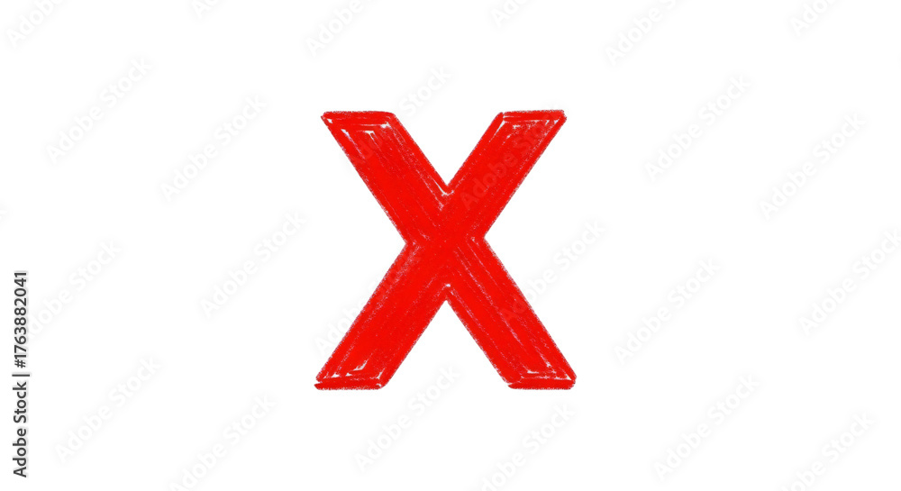 Obraz premium Red letter x isolated on transparent background
