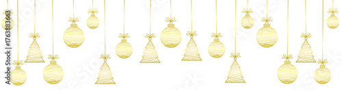 christmas tree and christmas ball decorations vector eps
