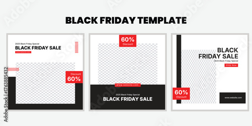 Set of Black Friday Sale Banner Template – Modern, Bold, and Creative Discount Poster Design