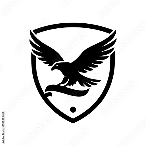 Vector art of eagle shield emblem, , symbolizing protection and courage