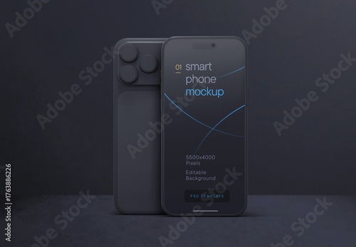 Dark Clay Smartphone Mockup for App UI Designs