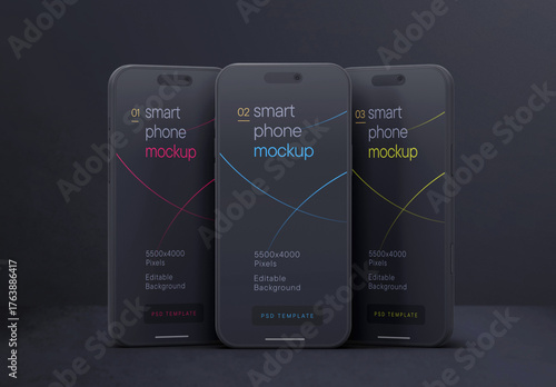 Dark Clay Smartphone Mockup for App UI Designs