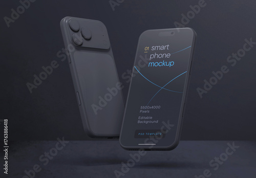Dark Clay Smartphone Mockup for App UI Designs