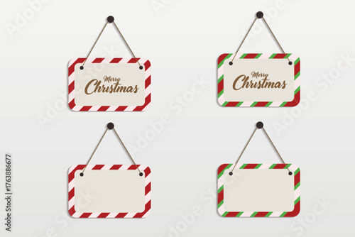vector illustration of christmas frame or christmas hanger in vector