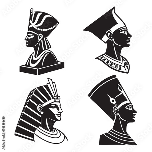 Vector art of collection of pharaohs in ancient egypt royalty concept