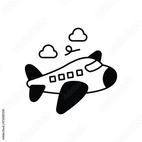 Airplane icon clean and modern vector illustration