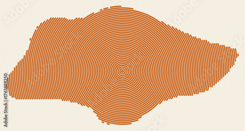 Singapore shape rings. Country map formed by stacked circles. Singapore boundary shape design. Modern vector illustration.