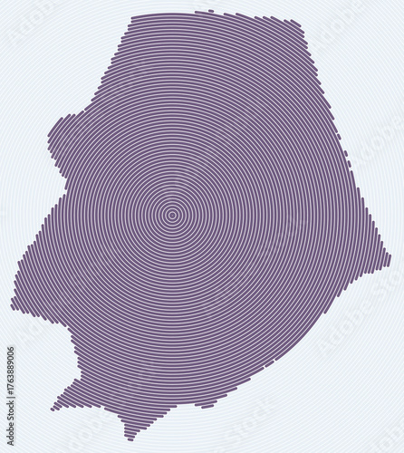 Niue shape rings. Country map formed by stacked circles. Niue boundary shape design. Beautiful vector illustration.
