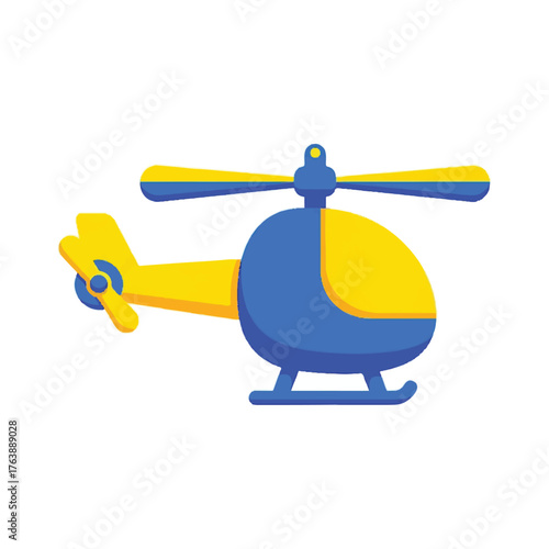 Helicopter Action Illustration, Air Transport Concept, Graphic Design, Creative Art Environment, Colorful Viewpoint