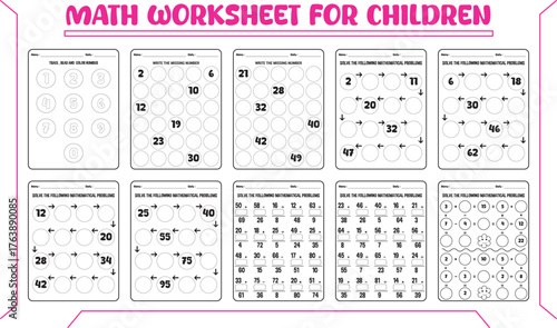 Printable 4th math worksheet for children