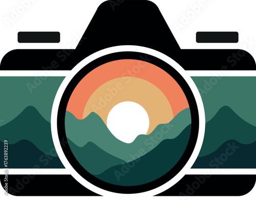 Photography camera logo symbol Vector Art, Icons, and Graphics for designers