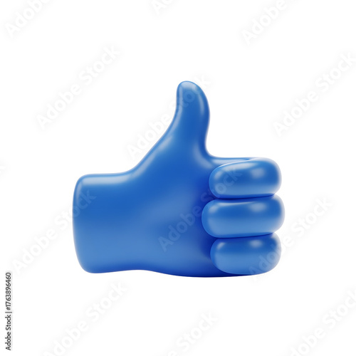 Blue Thumbs Up Icon Symbol of Approval and Agreement.