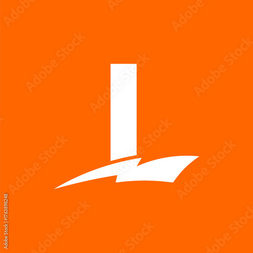 Initial L electric logo letter L with thunder bolt combination