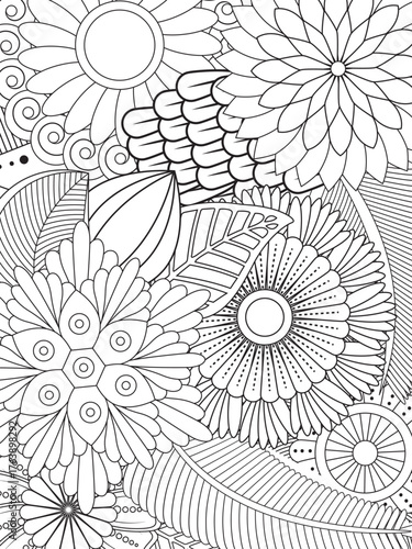 PrintFlowers Coloring Pages For Adules