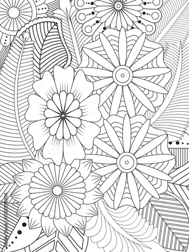 PrintFlowers Coloring Pages For Adules
