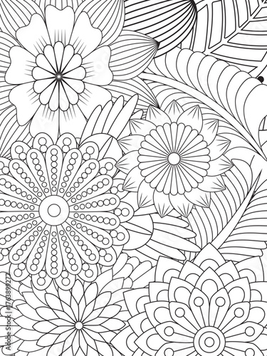 PrintFlowers Coloring Pages For Adules