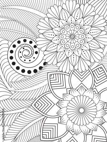 PrintFlowers Coloring Pages For Adules