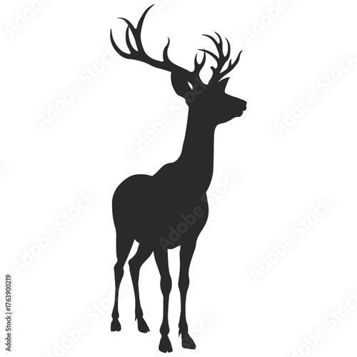 Deer Silhouette Flat Design 